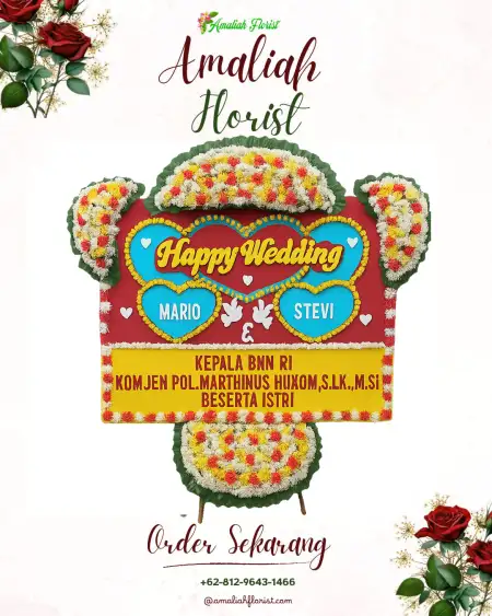 Papan Bunga Pernikahan Oksebang